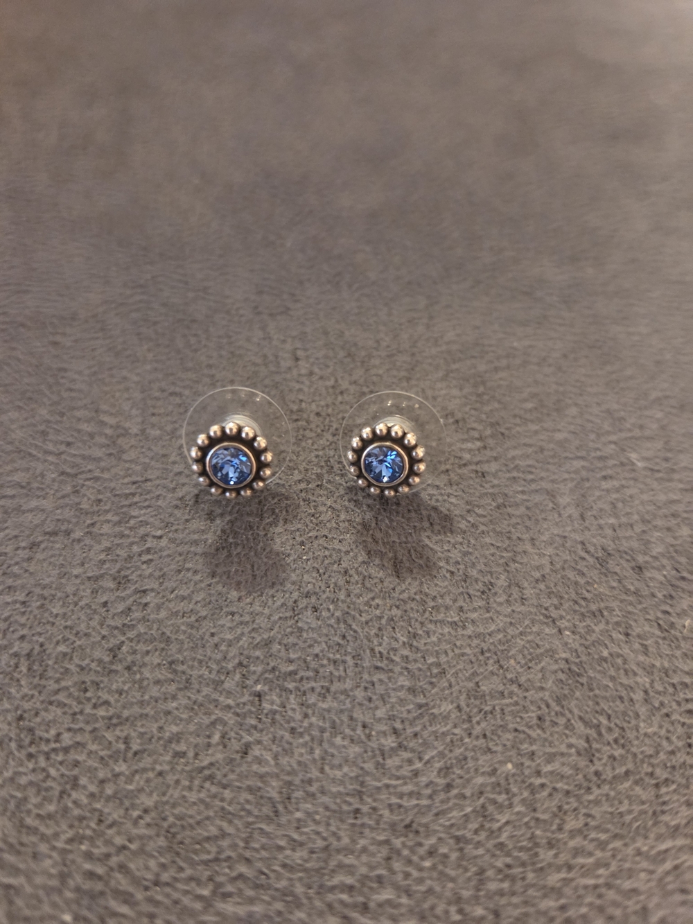 Brighton Blue Crystal Beaded Halo Stud Earrings - Women Jewelry